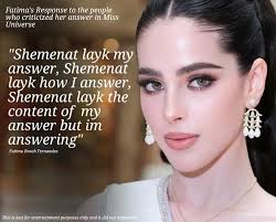 Fatima's Response to those who criticized for her answer in Miss Universe