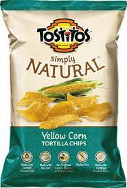 Whole grain corn, corn meal, sugar, corn starch, salt, baking soda, yellow corn flour, brown sugar syrup, vitamin e (mixed tocopherols) and bht added to preserve freshness. Tostitos Simply Natural Yellow Corn Restaurant Style Tortilla Chips Free Of Gluten Milk Soy Msg Best Tortilla Chips Gluten Free Tortillas Tortilla Chips