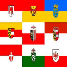 Manche davon werden nur an bestimmten tagen kurzfristig gehisst, andere repräsentieren den jeweiligen ort oder das land dauerhaft. Flaggen Der Bundeslander Osterreichs Dieses Quiz Jetzt Hier Kostenlos Herunterladen Geoquiz At
