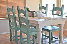 I Love The Color Of These Dining Room Chairs Dining Room Table Makeover Painting Kitchen Chairs Kitchen Table Makeover