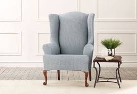 Sure Fit Slipcovers Stretch Vintage Crosshatch Wing Chair Slipcover Wing Chairs Slipcovers For Chairs Wing Chair Wingback Chair Slipcovers