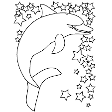 Ga jij lekker kleuren tijdens jouw verjaardagsfeestje? Kleurplaat Dolfijnen Verjaardag