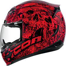 Icon Airmada Parahuman Red Helmet Biker Helmets Riding Gear
