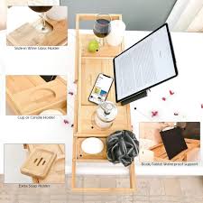 Holdfiturn bathtub board 70*20*1.7cm bath tray wooden bath board bath caddy shelf wine · 9.8 score · view product. Bath Caddy Tray For Tub Luxury Bubble Baths Monsuri