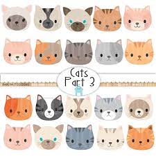 Cat Faces Clipart Cute Kitten Faces Clipart Cat Clip Art Kitties Clipart Cat Faces Cat Digital Cat Images Digital Graphics Kittens Cutest Clip Art Cat Clipart