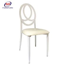The chair's frame is made of chromed metal and the legs are angled for added stability. China Royal Event Hall Furniture White Steel Banquet Phoenix Chair For Sale Dining Chairs From China On Topchinasupplier Com