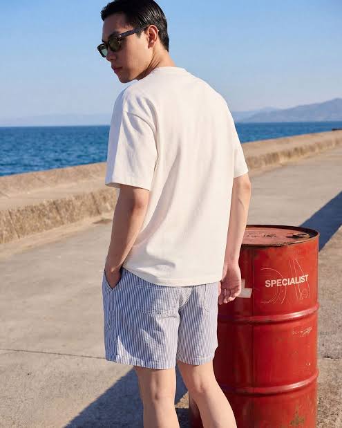 áo thun drop‑shoulder cotton cao cấp quần shorts