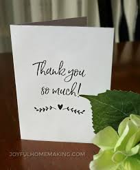 Free printable greeting cards {thank you, thinking of you, happy birthday}. Free Printable Thank You Card Joyful Homemaking