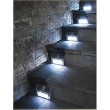 Solar Stair Lights Deck Lighting The Home Depot