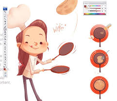 Line T Ma Cuisine Illustree Personnages D Art Concept Scrapbooking Cuisine Illustration
