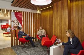 Santander S Smart Red Universal Branch Of The Future Branch Design Design Interior Design