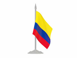 It is a horizontal tricolor of yellow, blue and red. Flag With Flagpole Illustration Of Flag Of Colombia