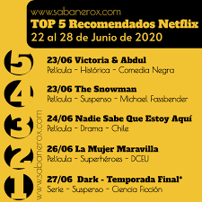 En la noche de hoy. Top 5 Recomendados En Netflix 22 Al 28 De Junio De 2020 El Sabanero X