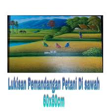 Saat lelah, petani akan keluar dari petak sawah dan menuju gubuk yang ada di tengah hamparan sawah. Jual Lukisan Pemandangan Petani Di Sawah Di Lapak Pondok Seni Lukisan Bali Bukalapak