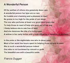 A Wonderful Person - A Wonderful Person Poem by Francis Duggan