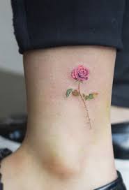 Tiny Simple Watercolor Single Rose Ankle Tattoo Ideas For Women Www Mybodiart Com Rose Tattoo On Ankle Tiny Rose Tattoos Ankle Tattoos For Women
