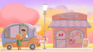 小清新冰激凌店卡通壁纸 toy chest decor storage chest