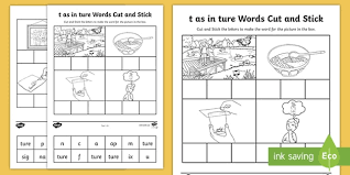 Check out our different sets of worksheets that help kids practice and learn phonics skills like beginning sounds, rhyming and more. T As Ture Sound Cut And Stick Worksheet Teacher Made