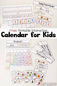 cute free printable calendar for home of school with kids