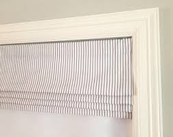 Flat shades are square across the bottom but have no structured. Ticking Roman Shade Etsy