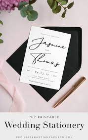 Modern Script Calligraphy Wedding Invitation Template Etsy Script Wedding Invitations Wedding Stationery Wedding Invitation Templates