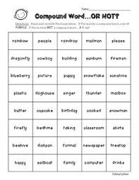 Compound Word Or Not Color Worksheet Compound Words Spelling Practice Sheets Words