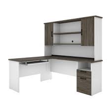 Showing relevant, targeted ads on and off etsy. Norma L Shaped Desk With Hutch Walnut Gray White Bestar Target