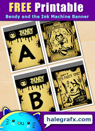 This product is a digital download. Free Printable Bendy And The Ink Machine Alphabet Banner Pack