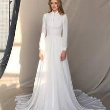 Long Sleeve Wedding Dress Boho Bishop Sleeve Wedding Dress Etsy Wedding Dress Long Sleeve Chiffon Wedding Gowns Long Sleeve Wedding Dress Boho
