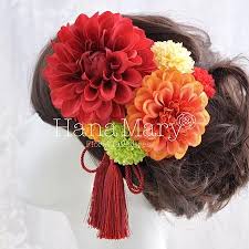 花飾り アレンジ名 赤色のお花をたくさん散りばめたい 髪飾り 花飾り 色打掛 赤