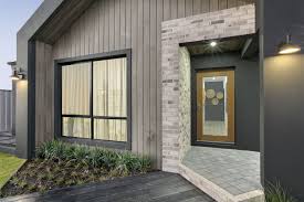 Light grey modern house exterior paint colors 2021. Grey Brick Front Elevation Ideas Brick Exterior House Exterior Brick Facade House