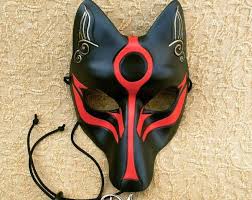 Leather Mask Made To Order Okami Wolf Mask Masquerade Etsy Kitsune Mask Japanese Fox Mask Wolf Mask