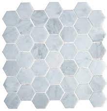 See more ideas about tile bathroom, bathroom inspiration, hex tile. 2 Inch Bianco Carrera White Marble Hexagon Mosaic Tile Honed Modern Mosaic Tile By Mosaictiledirect Houzz