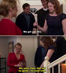 Michael and jan arguing during the 'dinner party' episode of 'the office.' the thirteenth episode of season 4 gave fans a very rare view of their favorite characters outside of the office, when michael and jan wound up having jim, pam, angela, andy, dwight, and dwight's special guest, over for a dinner. 33 Reasons The Dinner Party Is The Best Episode Of The Office