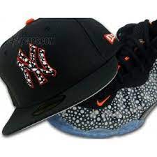 New York Yankees Nike Air Foamposite One Premium Safari Sneaker Match Yankee Hat Ny Yankees Hat