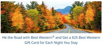 Best western gift card discount. Best Western S Fall Promo Is Here Get A 25 Best Western Gift Card For Each Night You Stay Frequent Flyer Bonuses