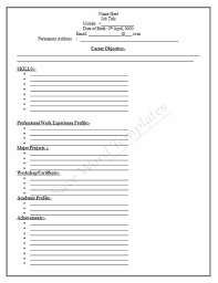 Blank Template Of A Cv – All Free Templates to Download