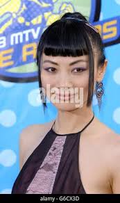 Die Schauspielerin Bai Ling kam im Shrine Auditorium, Los Angeles, für die  MTV Movie Awards an Stockfotografie