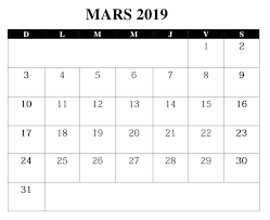 Calendrier 2019 Mars Notes Computer Keyboard Words