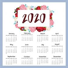 2020 Calendar Design Ready To Print Prem Premium Vector Freepik Vector Calendar Business Floral Flo Creative Calendar Calendar Design Print Calendar