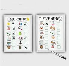 Childrens Morning And Evening Routine Kids Reward Chart