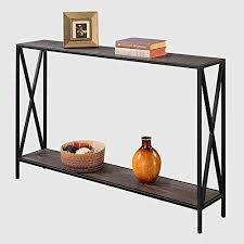 Tall Narrow Console Table Entryway Table Modern Hallway With Storage Shelf Black And Grey Sofa Table Furn Narrow Console Table Sofa Table Entryway Table Modern