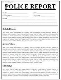 Free Printable Police Report Police Report Report Template Police