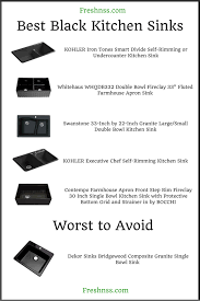 A pure quartz, marble, granite, or slate kitchen sink will cost at least $1000, not including installation. 12 Best Black Kitchen Sinks Plus 1 To Avoid 2021 Buyers Guide Freshnss Black Kitchen Sink Kitchen Sink Black Kitchens