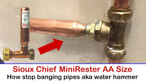 Stop valves can cause water hammer if they have loose gland packing and/or worn washers. Sioux Chief Mini Rester Aa Size Installation Stop Pipes From Banging Aka Water Hammer Youtube