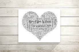 Personalised Wedding Gift Word Art Print Anniversary Print Etsy Personalized Wedding Gifts Personalized Wedding Word Art