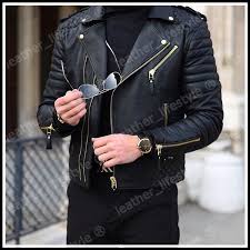 Black And Gold Motorcycle Jacket New Men S Leather Jacket Black Slim Fit Biker Motorcycle Jacket Golden Zip Z20 Leather Jacket Men Leather Jacket Slim Fit Men