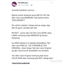Sayangnya, produk skincare juga tidak lepas dari penggunaan merkuri. Chakra Mega Tati Skincare Terbaru Hapuskan Jerawat Jeragat Kulit Berminyak Dan Pori Pori Terbuka