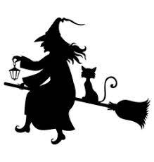 The witch's broom features a two piece snap together broom handle and comes with four different colored ribbons. Witch On Broom With Cat Vector Images Over 3 000