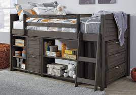 Atlantic furniture nantucket twin murphy bed chest in white. Caitbrook Gray Twin Loft Bed W Storage Chest And Shelves Evansville Overstock Warehouse